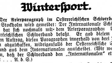 Artikel zum Arierparagraph im Vorarlberger Tagblatt vom 19. Februar 1926